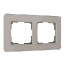 Изображение Рамка из стекла на 2 поста Elite дымчатый W0022417